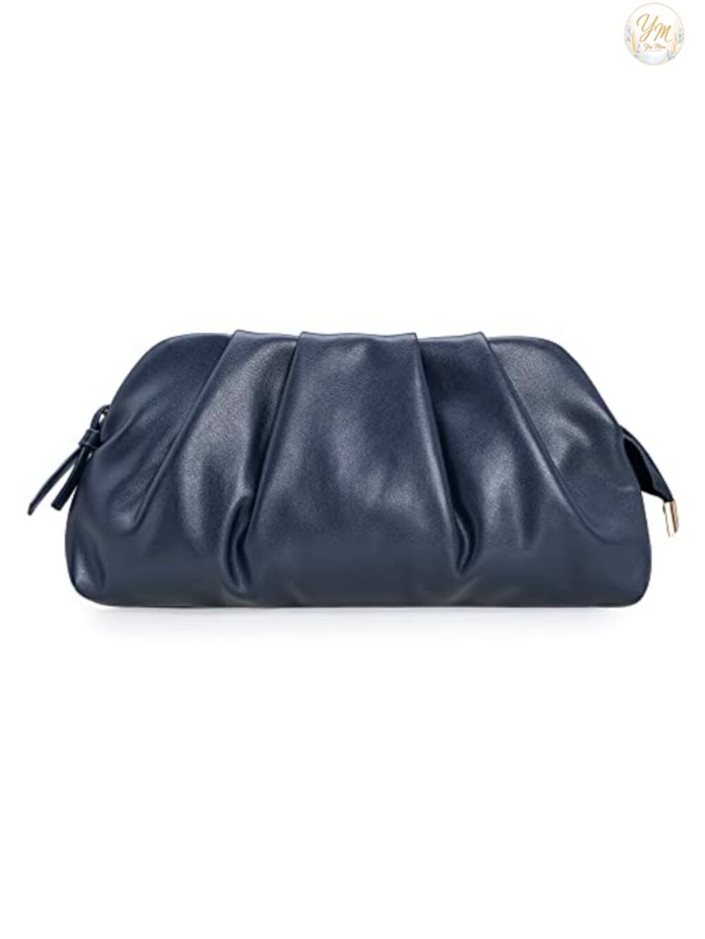 Soft Vegan PU Leather Pleated Clutch Evening Bag Detachable Chain Strap